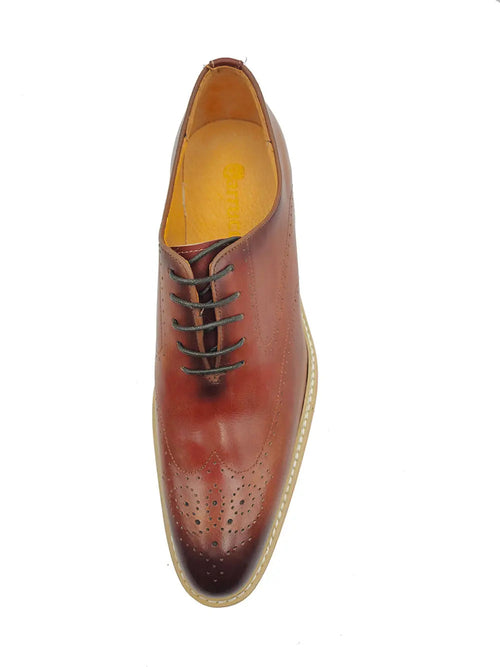 Carrucci Patina Wing-tip Oxford with Medallion on Toe