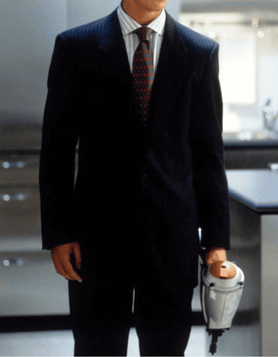 Mens Patrick Bateman | American Psycho Black 2 Button Pinstripe homecoming Suit