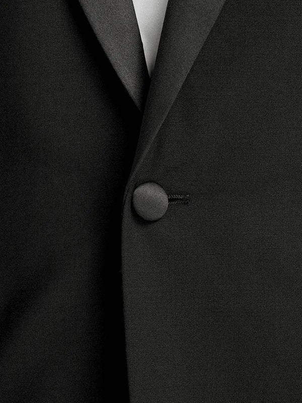 Mens Single Breasted Peak Lapel Tuxedo Jacket Black - 34 Short or Extra Small