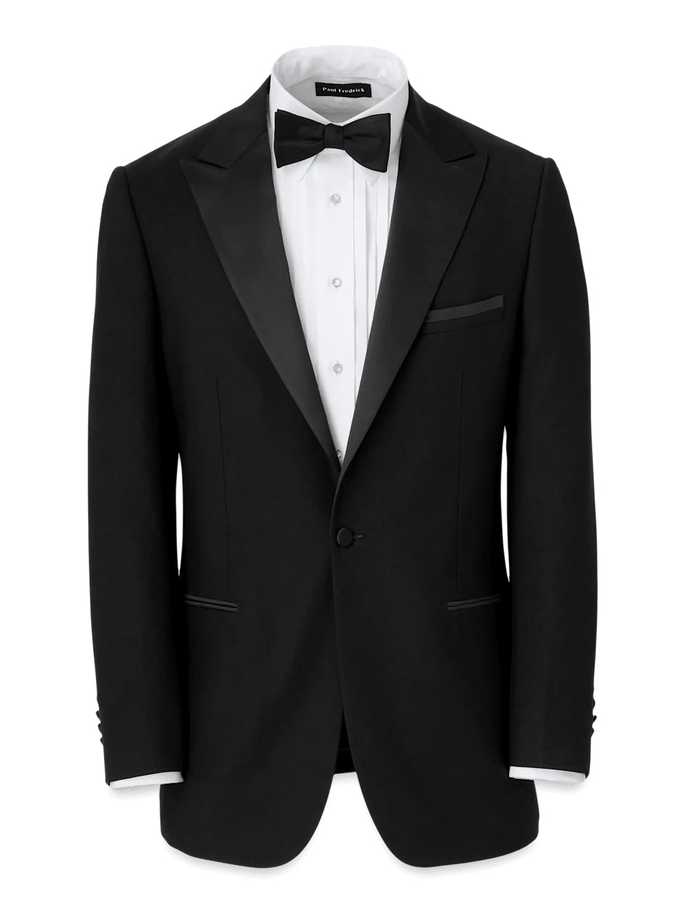 Mens Single Breasted Peak Lapel Tuxedo Jacket Black - 34 Short or Extra Small