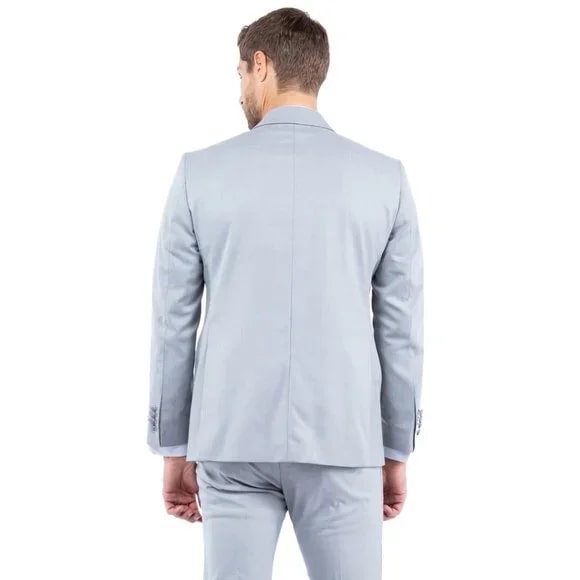 Peak Lapel Tuxedo Separates Coat, Lt. Gray by ZeGarie - 38 Short Jacket+32 Waist Adjustable 28to34)(Height: 5 4 to5 7 )(Neck 15-16.5)S-M)