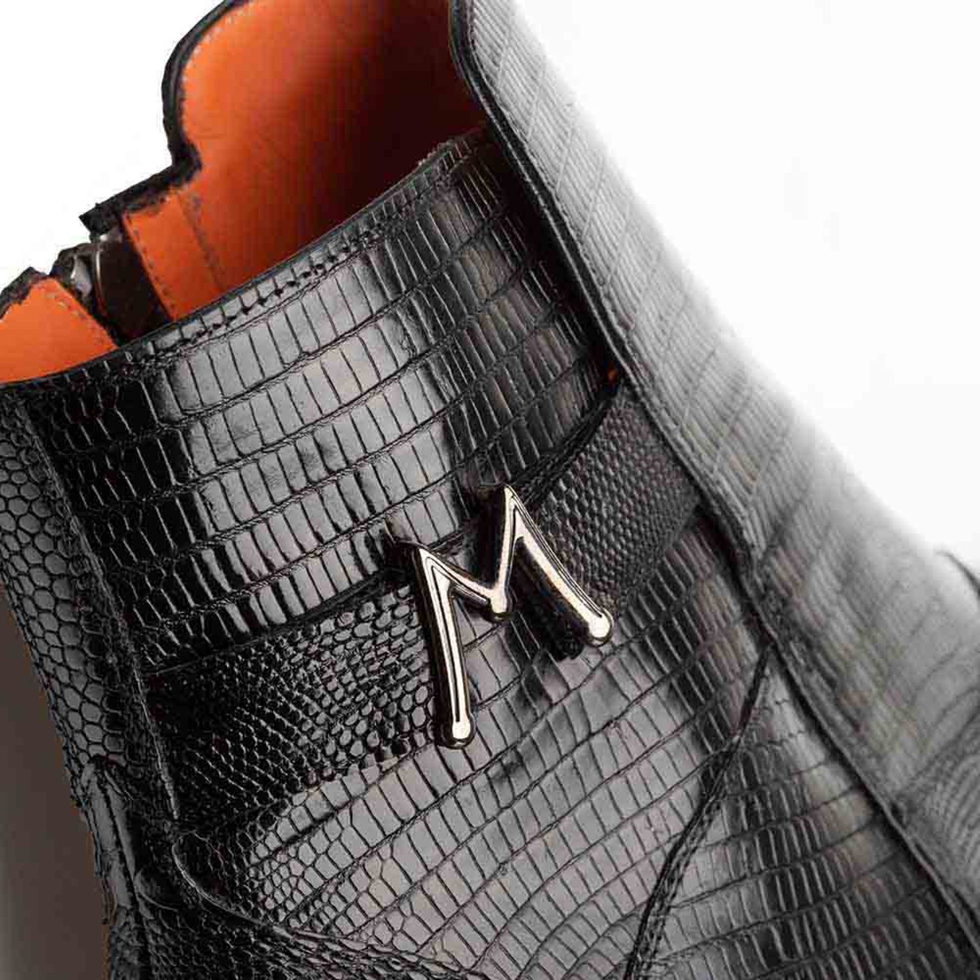 Peninsula Emblem Black Lizard Boots By Mezlan Made In Spain Brand - 8