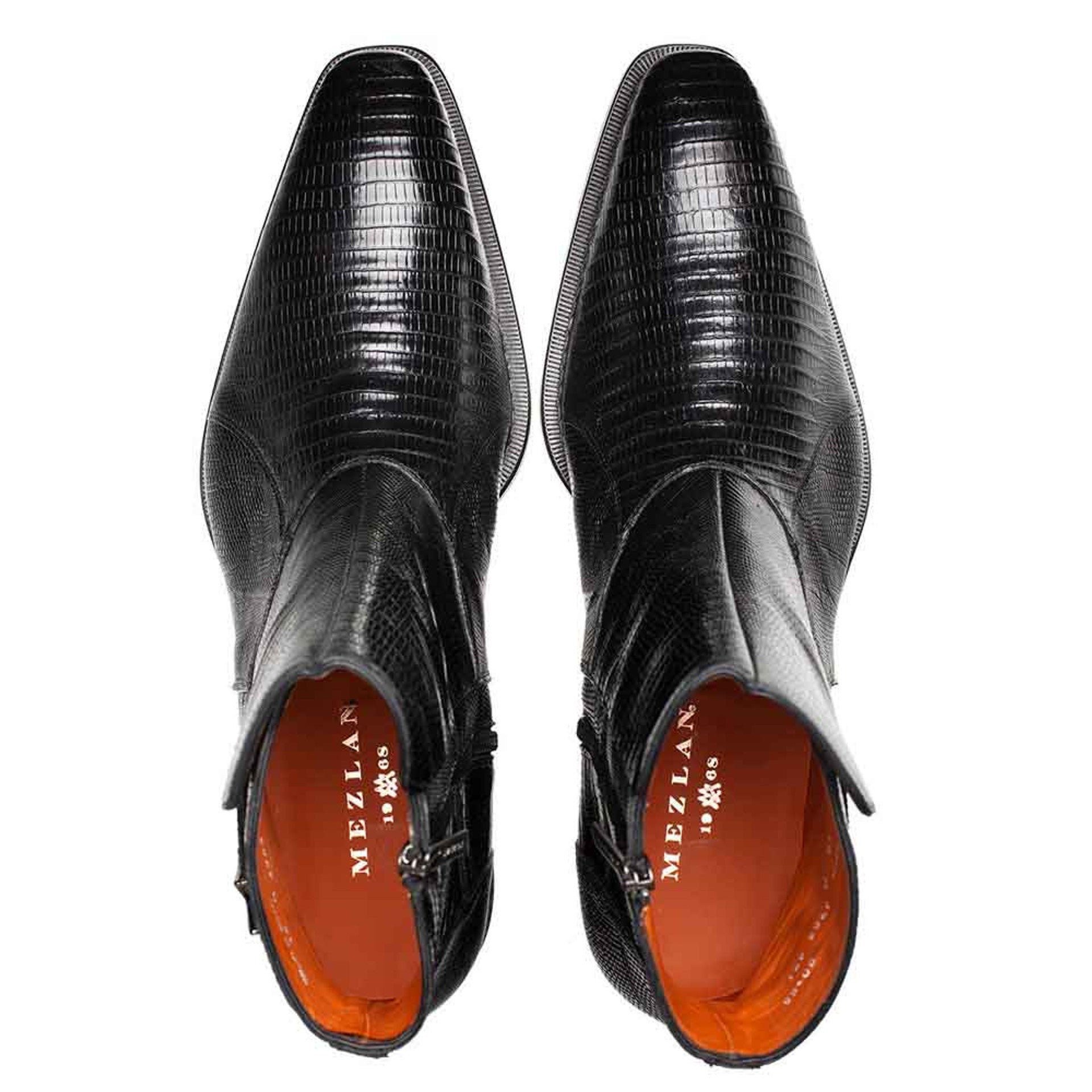 Peninsula Emblem Black Lizard Boots By Mezlan Made In Spain Brand - 8