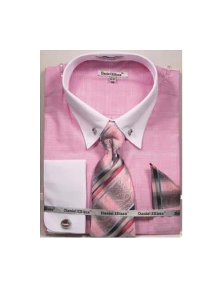 Collar Bar Dress Shirt + White Collared Dress Shirt Color - Large 16.5" Neck/36-37" Sleeve
