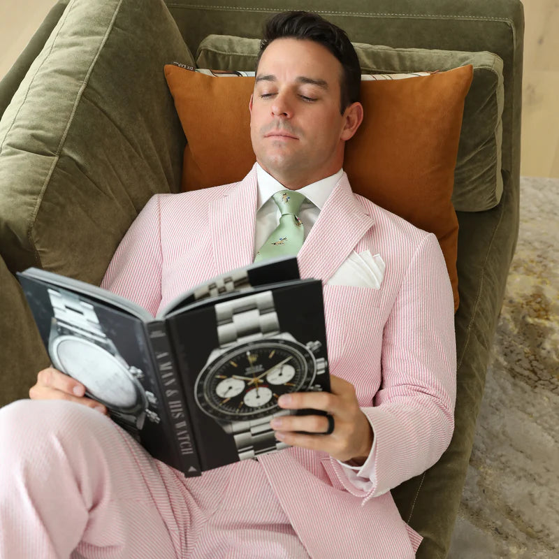 Seersucker Blazer - "Pink Lemonade" Seersucker Sport Coat Pink Lemonade Seersucker Stretch Sport Coat - 38 R