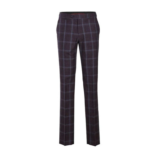 English Laundry Suits Designer Brand - Wool Stretch with Linen Double Breasted Plum Slim Fit Suit By English Laundry