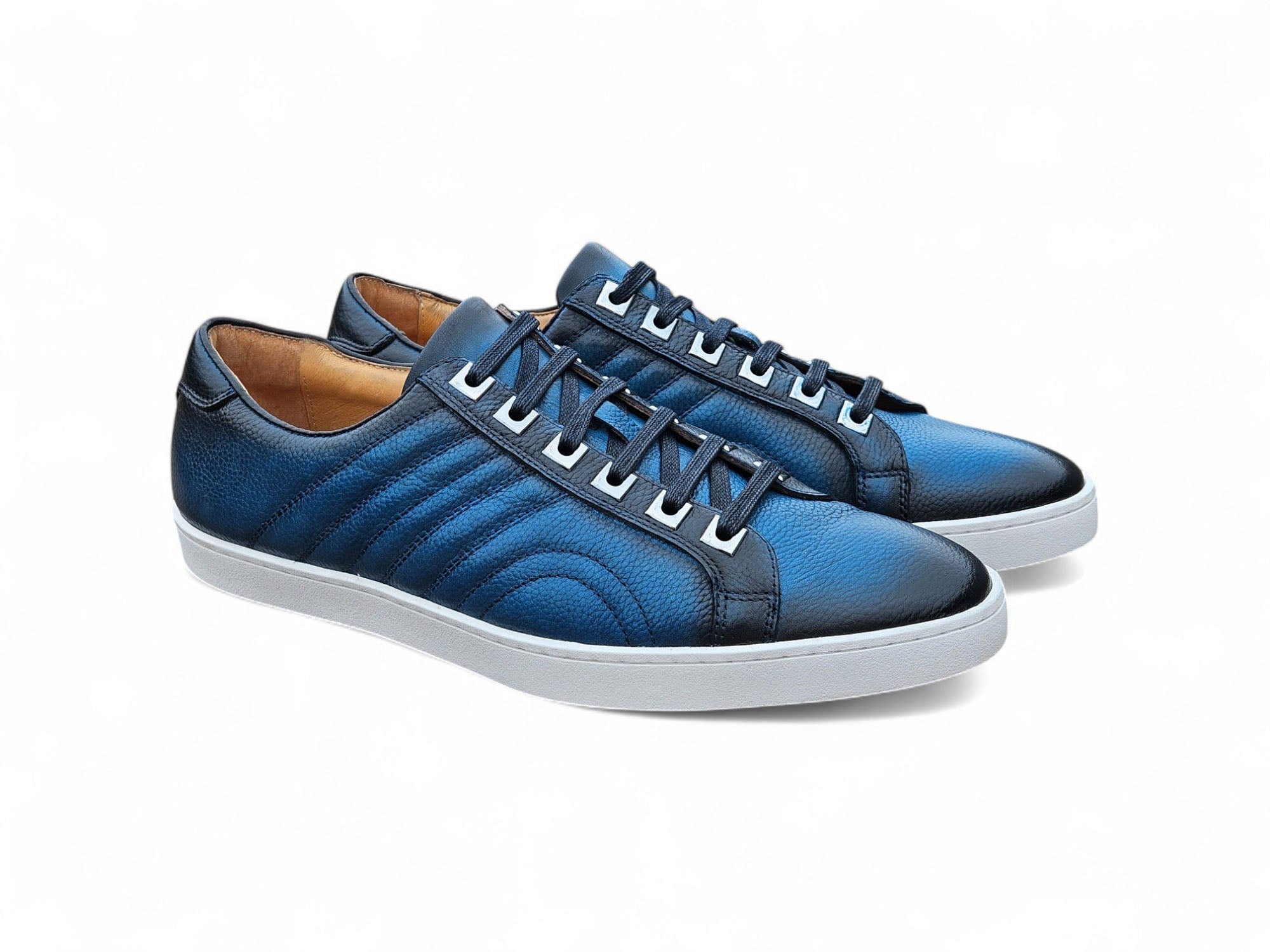 Primo Hand Burnished Leather Sneakers - 8.5