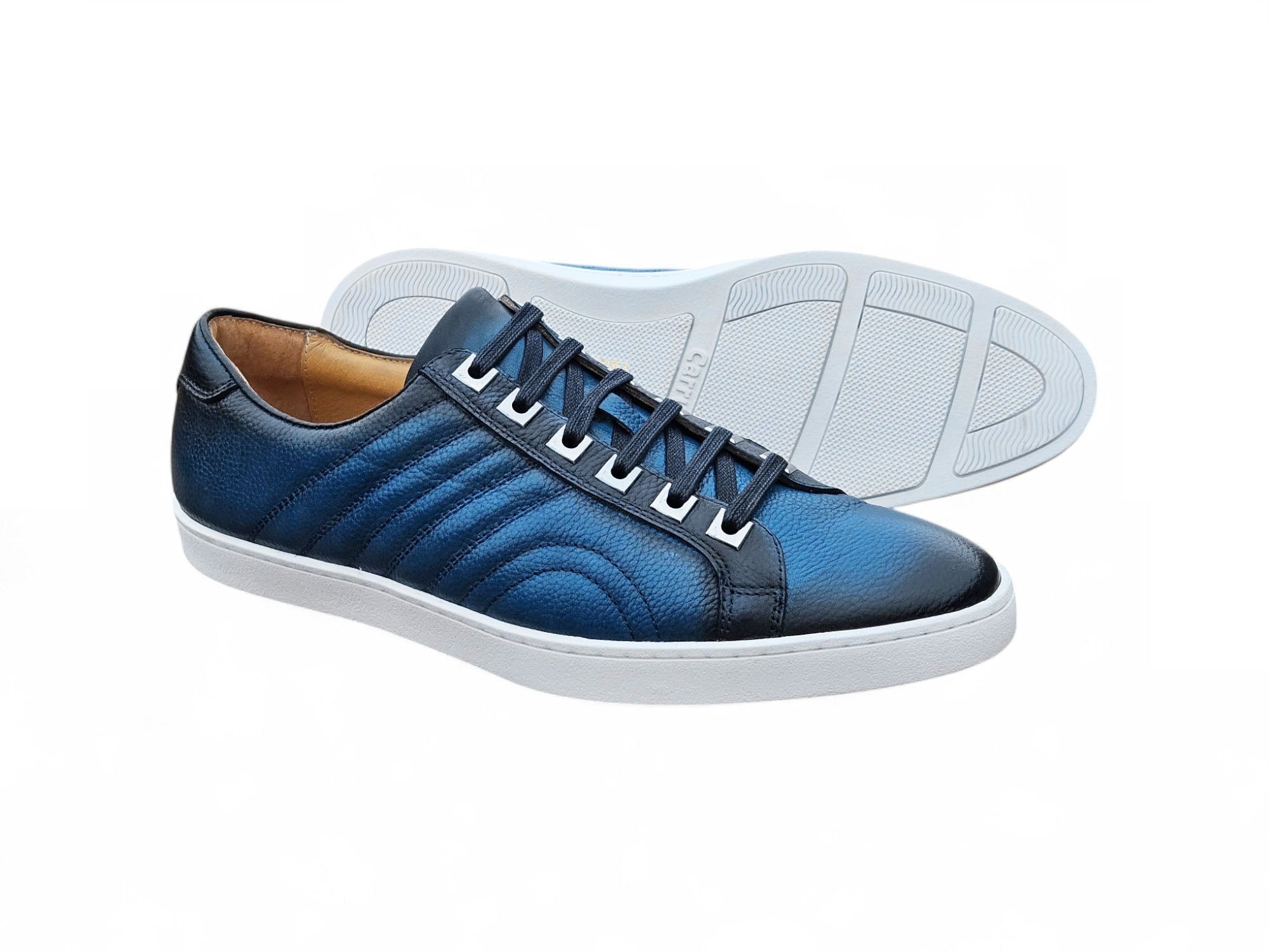 Primo Hand Burnished Leather Sneakers - 8.5