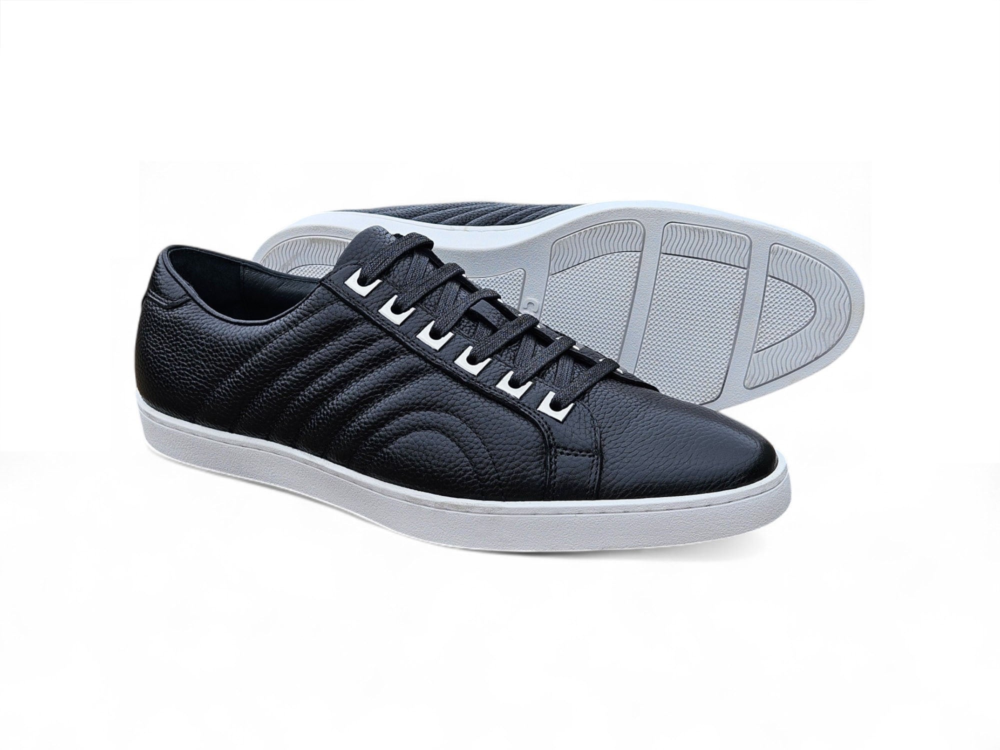 Primo Hand Burnished Leather Sneakers - 8.5