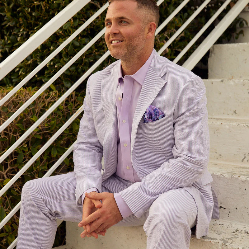 Seersucker Blazer - "Purple Haze" Seersucker Sport Coat Purple Haze Seersucker Stretch Pant - 32 WAIST
