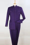 Cheap Priced Suit - Mens Five Button Military Insired Mandarin Banded Safari Purple Suit