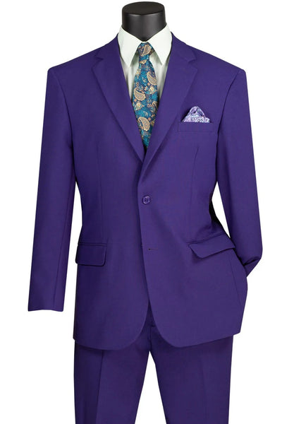 Cheap Priced Suit - Mens 2 Button Classic Poplin Purple Suit