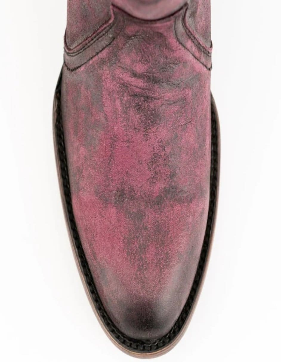 Ferrini Women's Stacey Round Toe Ankle Boots Handcrafted - Purple - 6B
