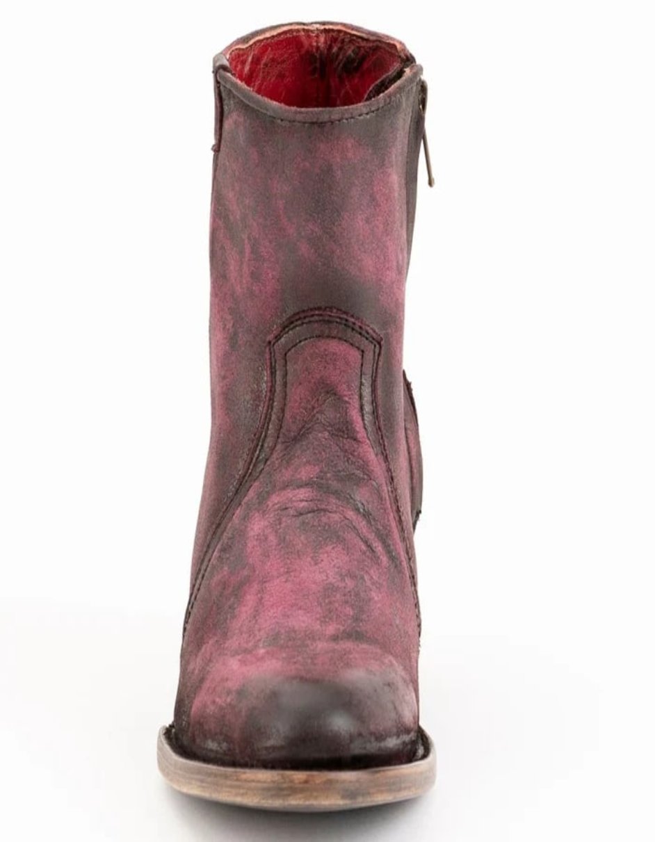 Ferrini Women's Stacey Round Toe Ankle Boots Handcrafted - Purple - 6B