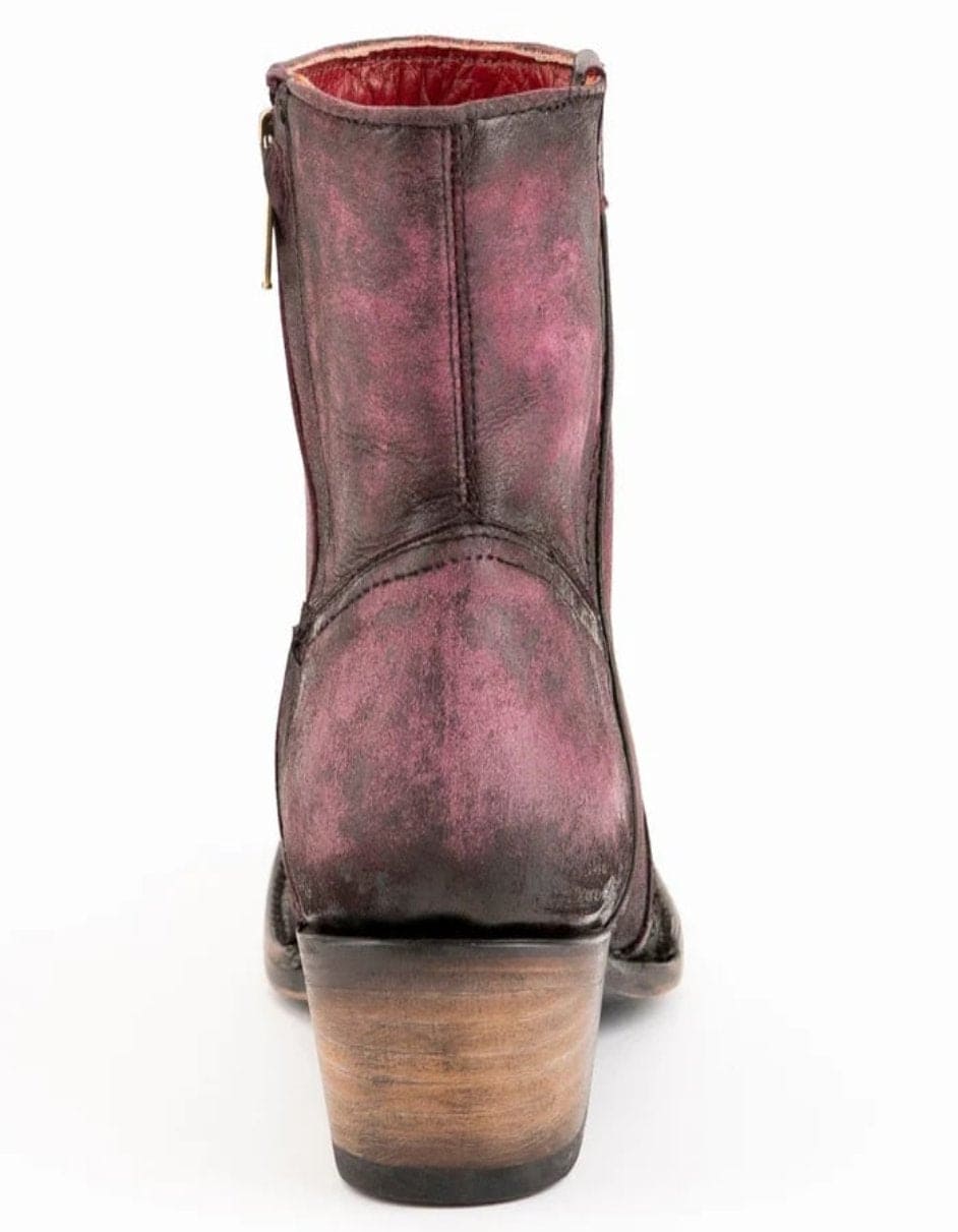 Ferrini Women's Stacey Round Toe Ankle Boots Handcrafted - Purple - 6B