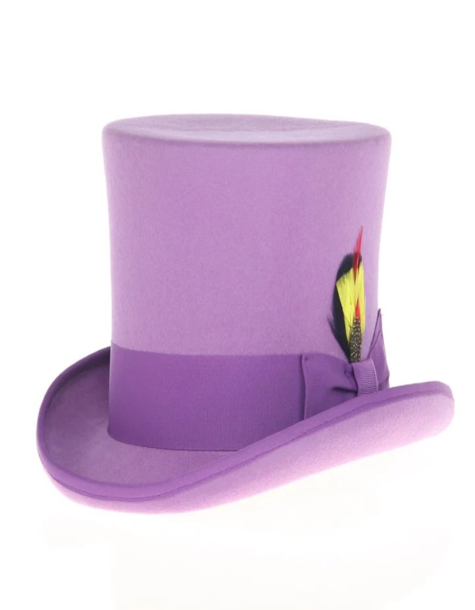 Victorian Steampunk Top Hat - 1800 19th Century - Dressy Loden Felt Top Purple Hat - S