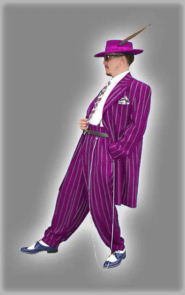 Dark Navy Blue Pinstripe Zoot Suit - Gangster Suit - 1920 Suit-New Designer Collection
