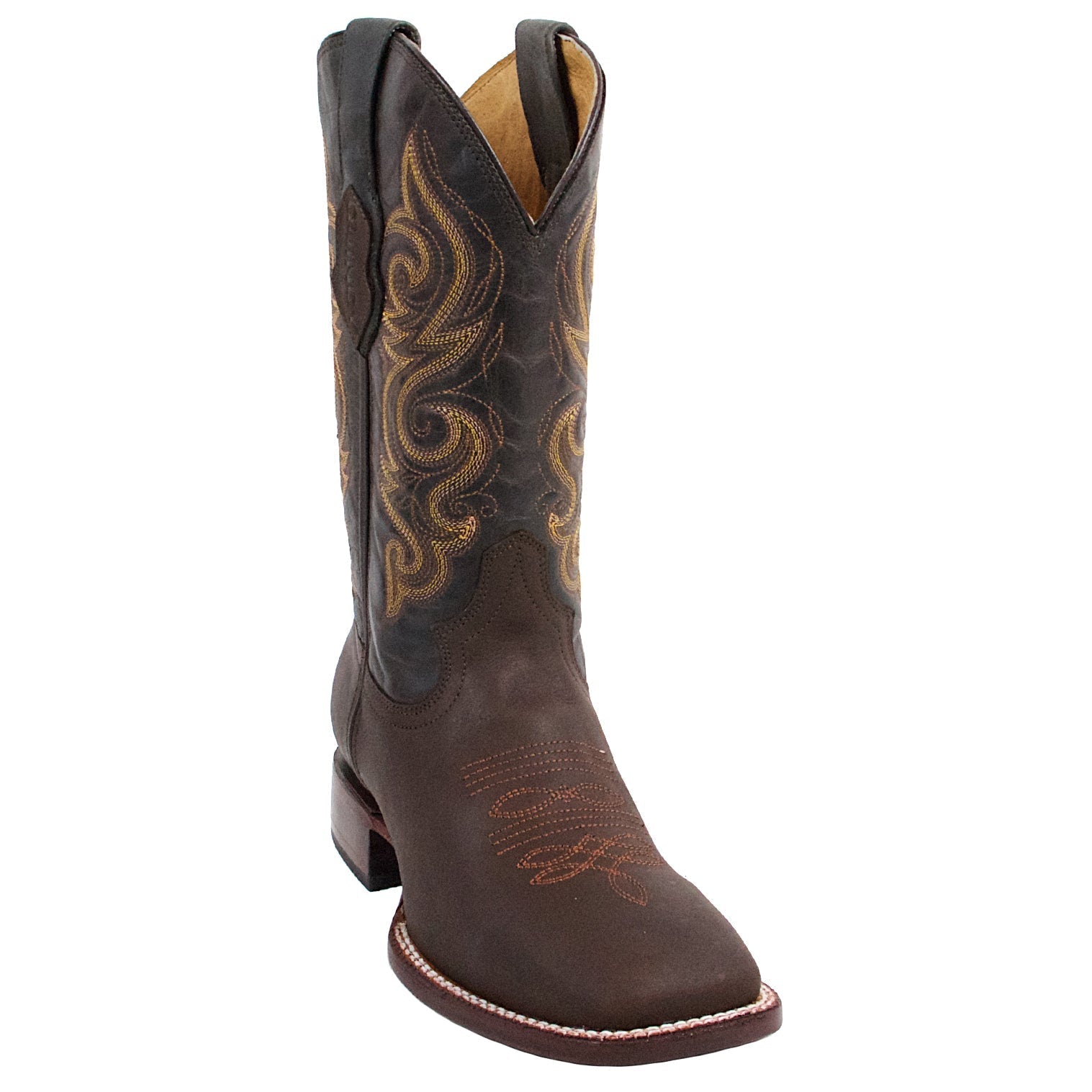 Brown Wide Square Toe Boots - EE