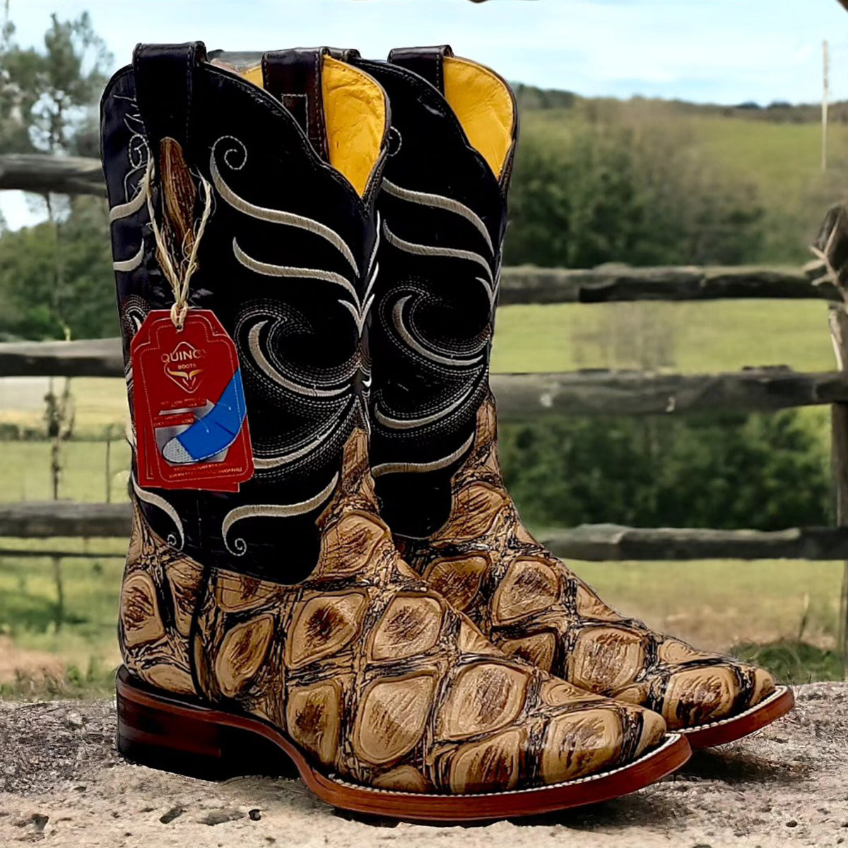 Fish Print Oryx Western Boots - EE