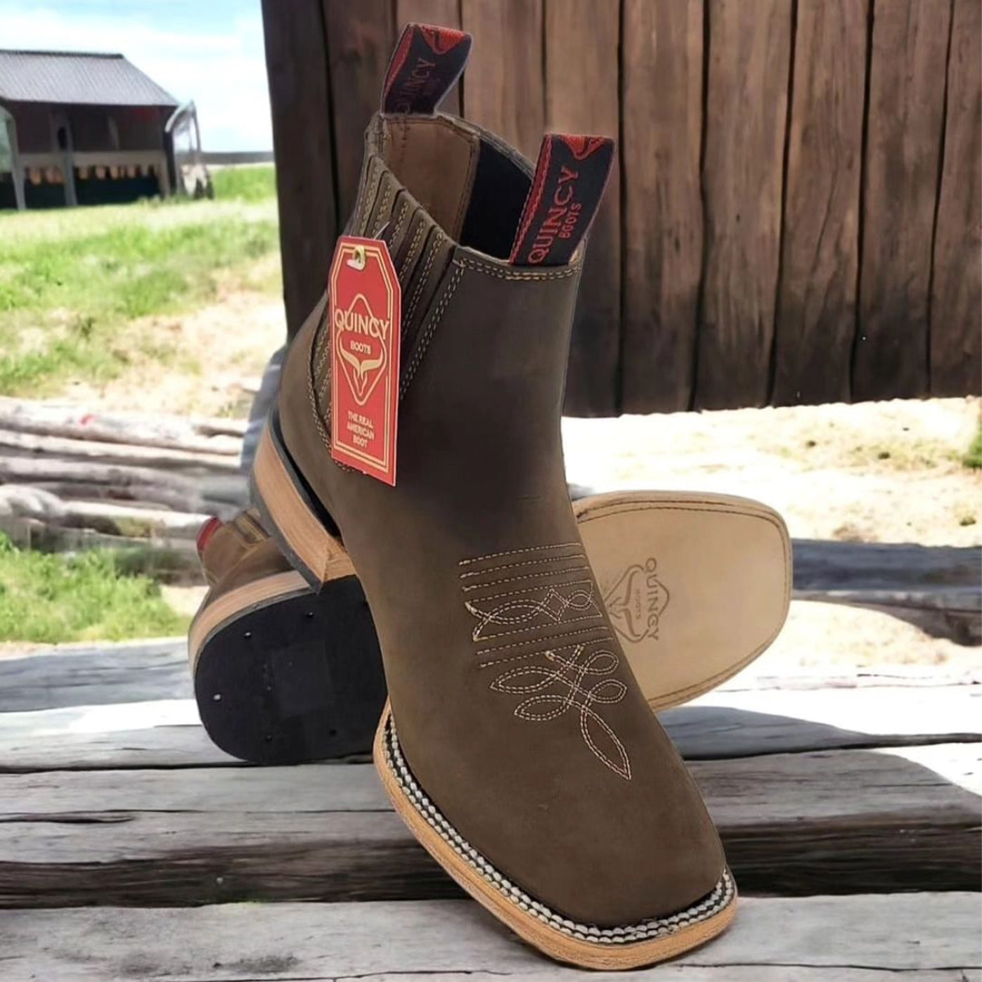 Chocolate Brown Short Cowboy Boots - Brown