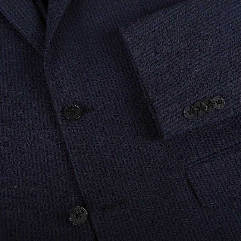 Seersucker Blazer - "Navy/Black" Seersucker Sport Coat Vieux Carre Navy/Black Seersucker Stretch Sport Coat - 36 S