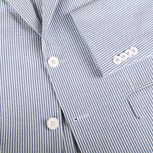 Seersucker Blazer - "Sapphire Blue" Seersucker Sport Coat Sapphire Blue Seersucker Stretch Sport Coat