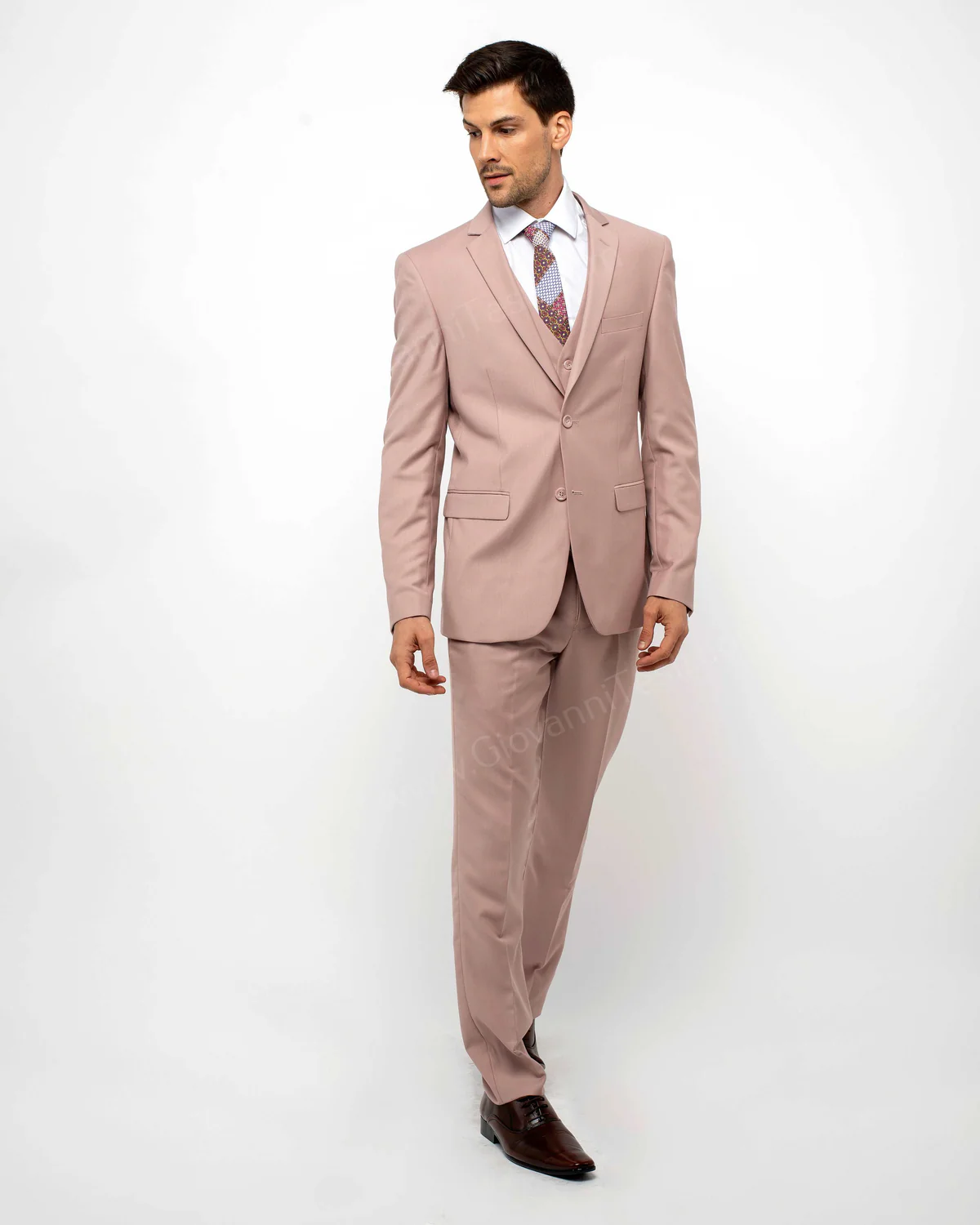 Blush Color Suit For Men - Mauve Suit - Wedding Notch Lapel Suit - 38 Short Jacket+32 Waist Adjustable 28to34)(Height: 5 4 to5 7 )(Neck 15-16.5)S-M)