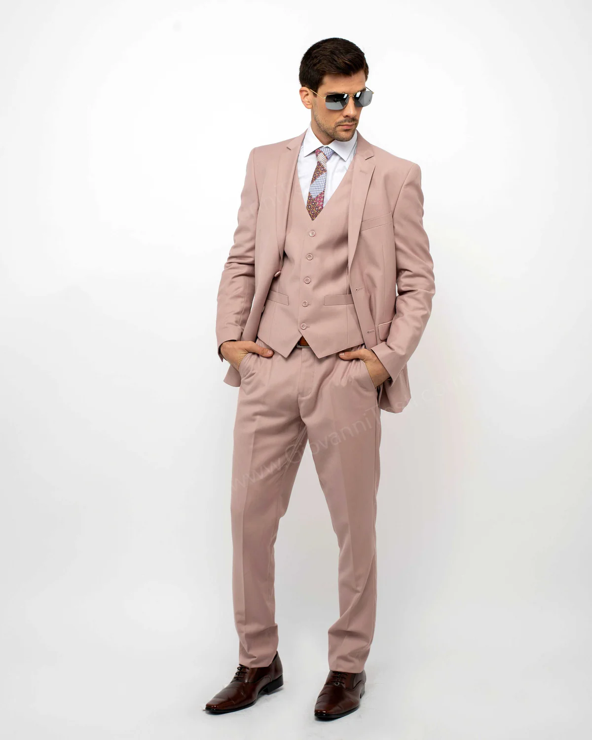 Blush Color Suit For Men - Mauve Suit - Wedding Notch Lapel Suit - 38 Short Jacket+32 Waist Adjustable 28to34)(Height: 5 4 to5 7 )(Neck 15-16.5)S-M)