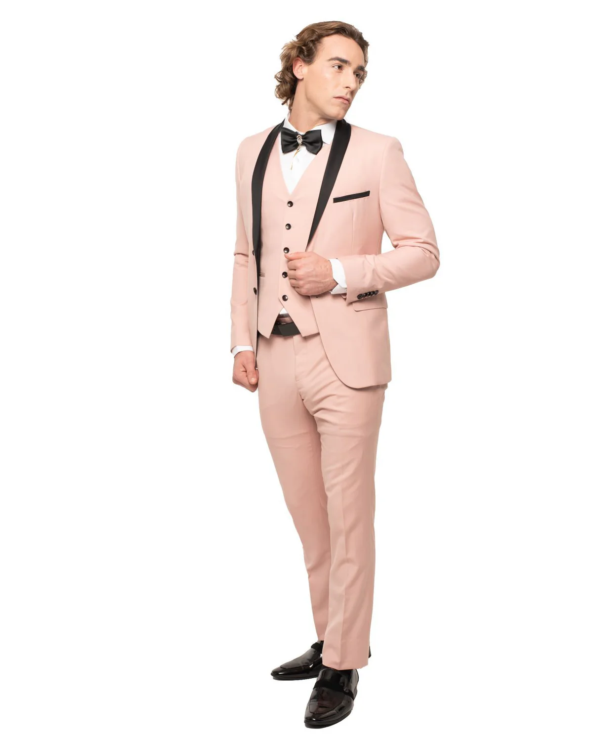 Blush Color Suit For Men - Mauve Suit - Wedding Suit - 38 Short Jacket+32 Waist Adjustable 28to34)(Height: 5 4 to5 7 )(Neck 15-16.5)S-M)