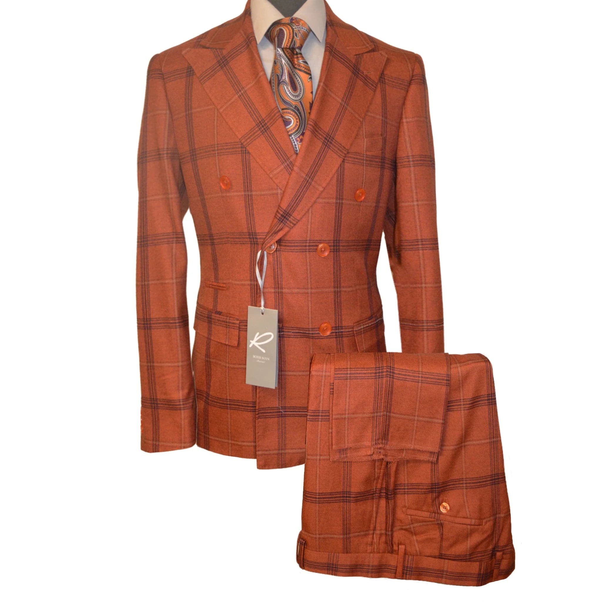 Rossiman Suits For Sale - Mens Designer Suit - Fashion Suits - Fancy Khaki Suits - 38 Short Jacket+32 Waist Adjustable 28to34)(Height: 5 4 to5 7 )(Neck 15-16.5)S-M)