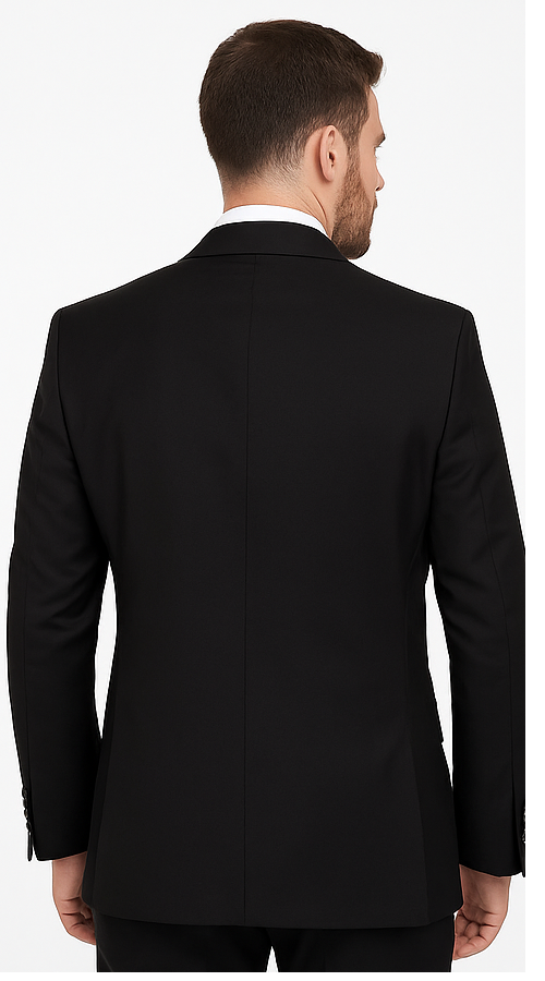 Black 3-Piece Suit for Men – Rossi Man CYRUS RM101 with Classic Styling - 38R