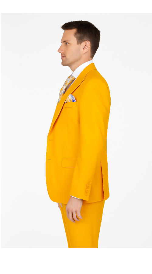 Rossi Man ELI RM103 – Modern Fit 3-Piece Men’s Suit in Bold Yellow - 38R