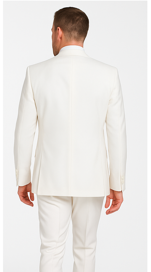 Tailored Men’s Suit in Winter White – Rossi Man ELI RM202 Formal 3-Piece Set - 38R