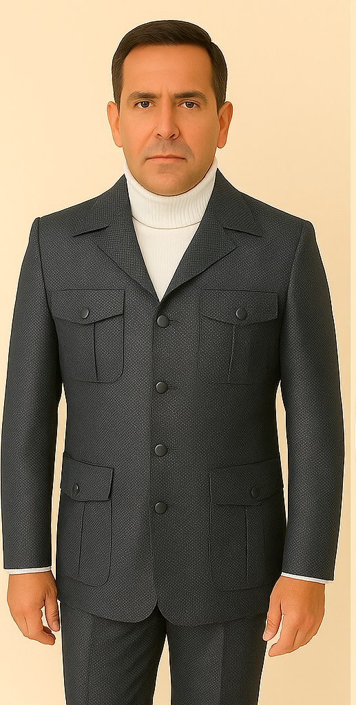 Rossi Man DUKE RM1767 – Slim Fit Steel Grey 3-Piece Suit for Men | Elegant Formalwear - S