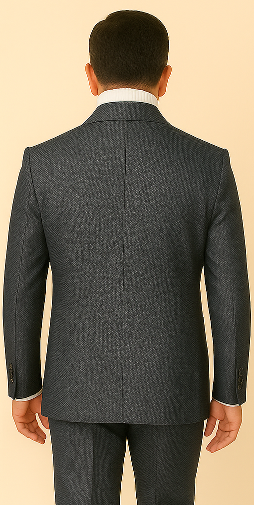 Rossi Man DUKE RM1767 – Slim Fit Steel Grey 3-Piece Suit for Men | Elegant Formalwear - S