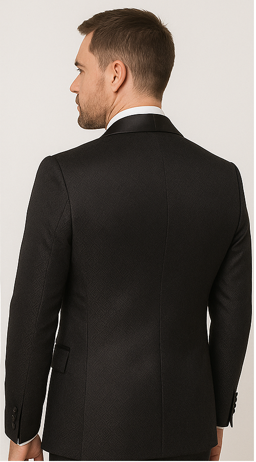 Modern Mens Black Suit- Rossi Man Ford Slim Fit Design | RM1912