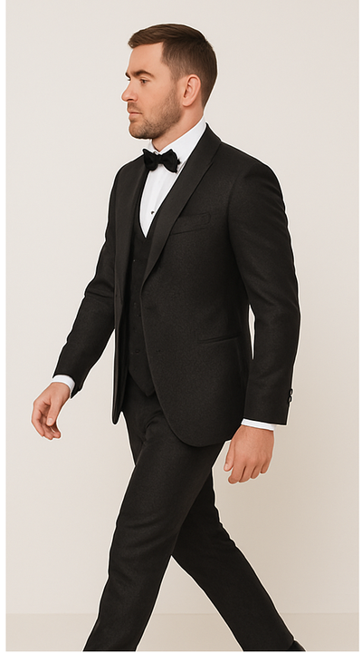 Modern Mens Black Suit- Rossi Man Ford Slim Fit Design | RM1912