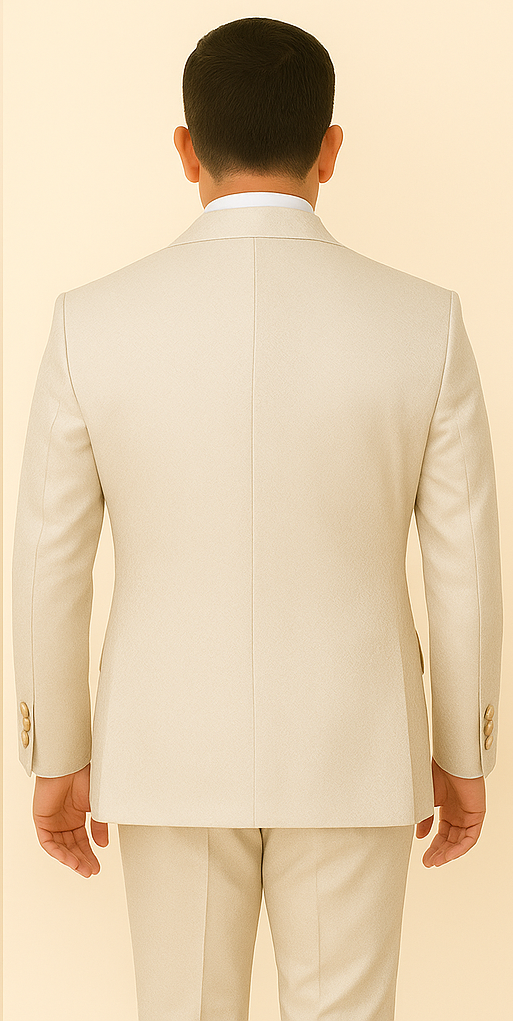 Rossi Man FORD RM1913 – Slim Fit 3-Piece Suit for Men in Off-White | Classic Style for Formal Occasions - XS