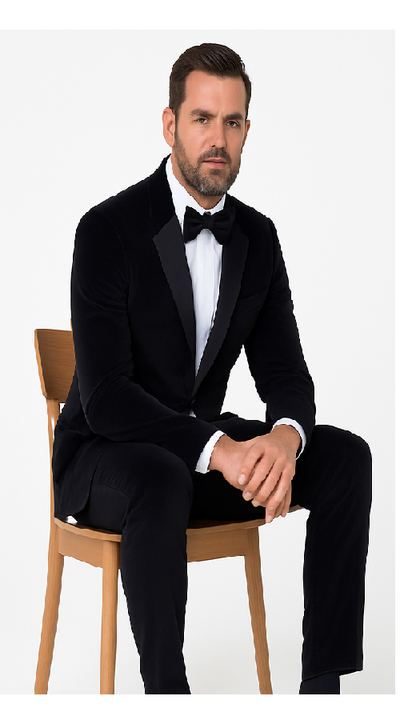 Black Mens Suit - Rossi Man Leo RM1575 with Modern Sleek Fit