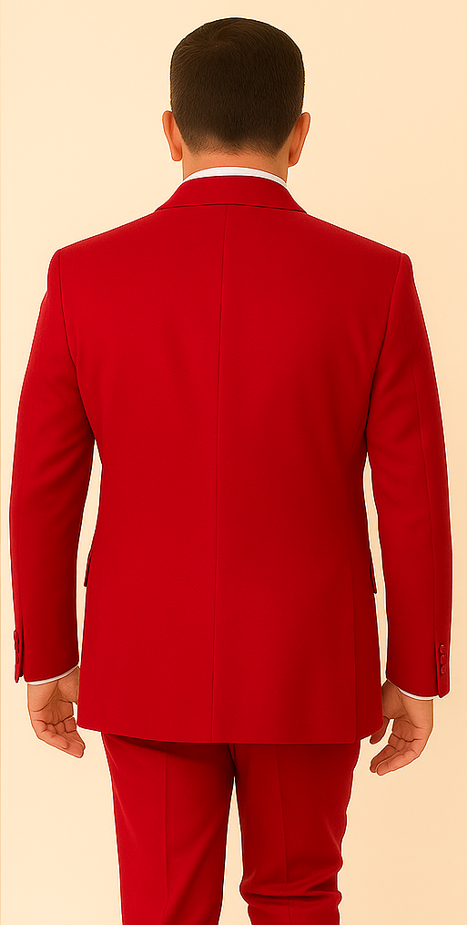 Rossi Man LEO RM1577 – Red Slim Fit 3-Piece Suit for Men | Contemporary Elegance for Formal Occasions - XS