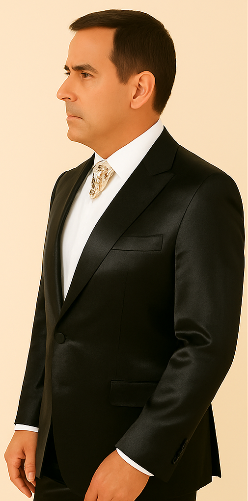 Rossi Man LEO RM1600 – Black Slim Fit 3-Piece Suit for Men | Timeless Classic Formalwear - XS