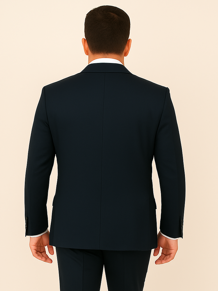 Rossi Man Double-Breasted 2-on-6 Suit – Elegant Men's Formalwear with Flat Front Trousers - 34R
