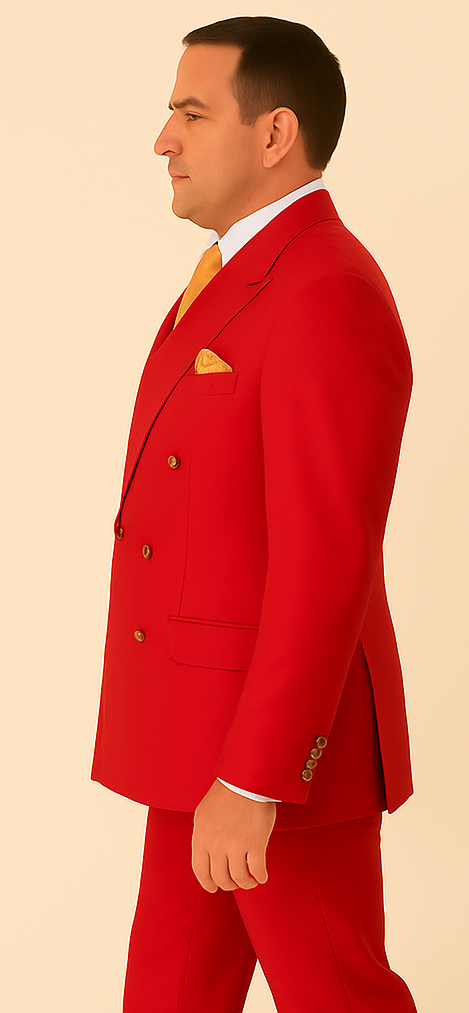 Rossi Man MILANO RM1191 – Slim Fit Red 3-Piece Suit for Men | Stylish Modern Formalwear - 34R