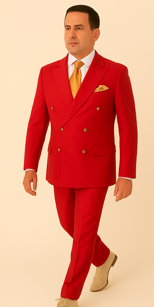 Rossi Man MILANO RM1191 – Slim Fit Red 3-Piece Suit for Men | Stylish Modern Formalwear - 34R
