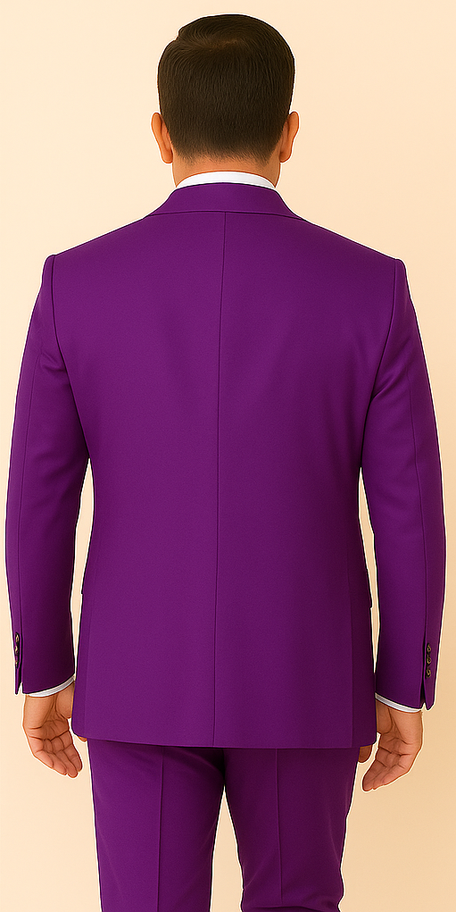 Rossi Man BOND RM1778 Slim Fit 3-Piece Purple Suit – Elegant Tailored Suit for Men - 34R