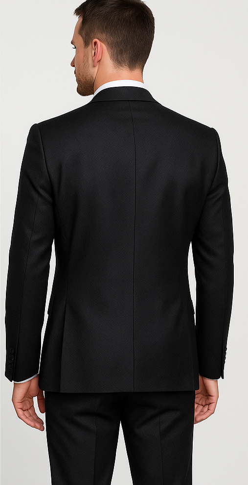 Rossi Man MAX RM1712 Slim Fit 3-Piece Suit – Stylish Black Formalwear for Men - 34R