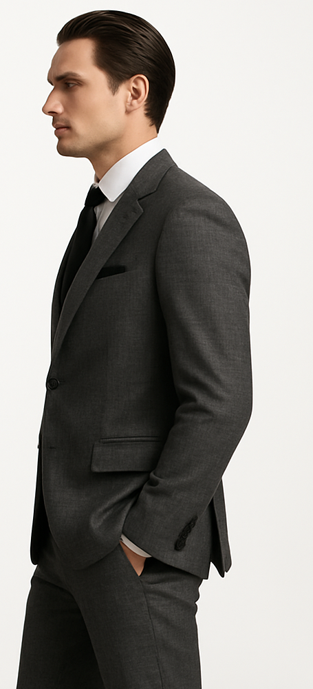 Rossi Man MAX RM1784 Slim Fit 3-Piece Suit – Stylish Grey Formal Suit for Men - 34R