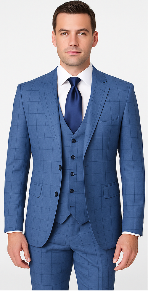 Rossi Man MAX RM1785 Slim Fit 3-Piece Suit Γ’β¬β Stylish Formalwear for Men