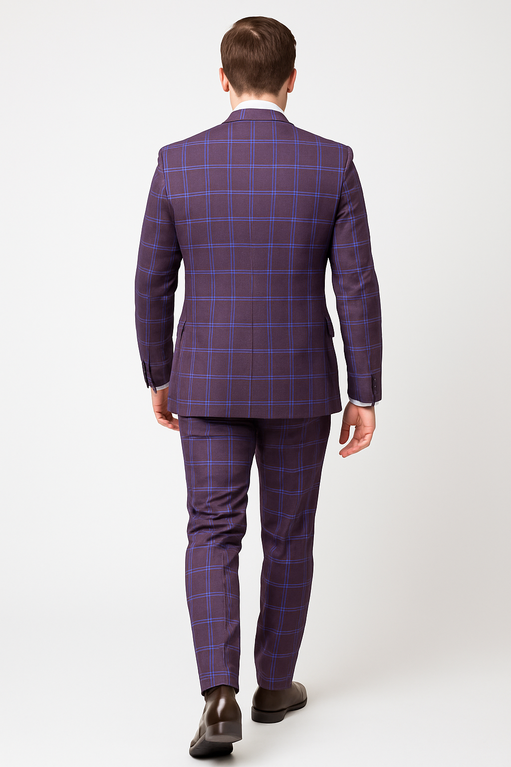 Rossi Man MAX RM1834 Slim Fit 3-Piece Suit – Elegant Purple Formalwear for Men - 34R