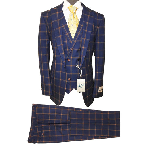 Rossiman Suits For Sale - Mens Designer Suit - Fashion Suits - Fancy Indigo/black Suits